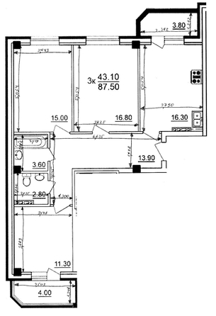 
  Продается 3-комн. квартира 87 м². Фото 41.