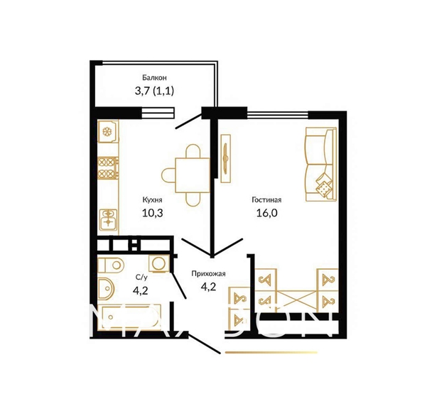 
   Продам 1-комнатную, 35 м², 339-й Стрелковой Дивизии ул, 10а

. Фото 15.