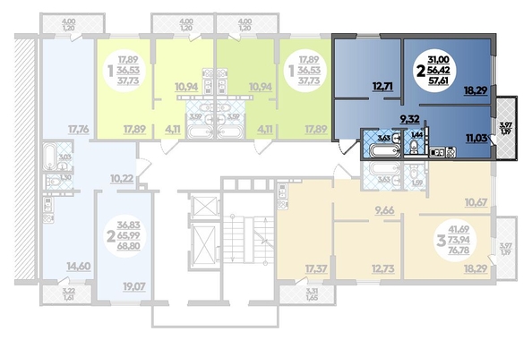 
   Продам 2-комнатную, 57.61 м², Уланская ул, 17 ст2

. Фото 1.