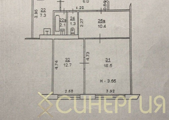 
   Продам 2-комнатную, 58 м², Ульяновская ул, 9

. Фото 3.