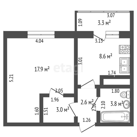 
   Продам 1-комнатную, 36 м², Жданова ул, 3

. Фото 1.