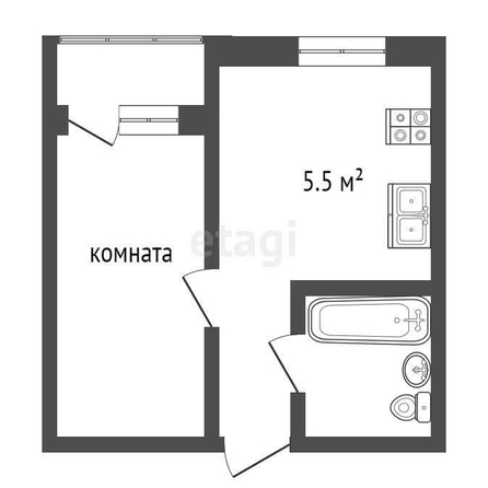 
   Продам 1-комнатную, 30.7 м², Пролетарская ул, 33

. Фото 1.