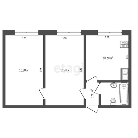 
   Продам 2-комнатную, 48.6 м², Содружества ул, 82

. Фото 1.