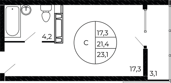 
   Продам студию, 23.1 м², Флора, литера 1.1

. Фото 1.