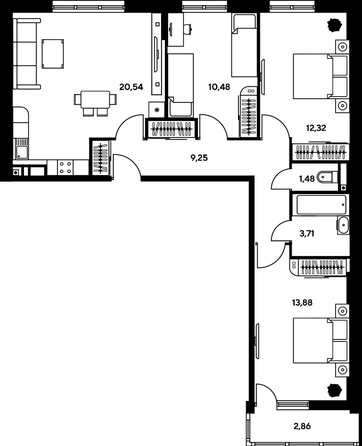 
   Продам 3-комнатную, 74.1 м², Нансена ул, 109/2

. Фото 1.