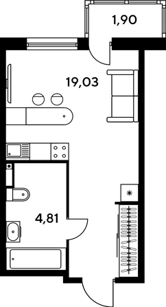 
   Продам студию, 25.92 м², Малина Парк, дом 1

. Фото 1.