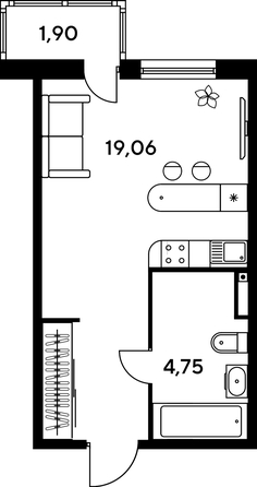 
   Продам студию, 25.93 м², Малина Парк, дом 1

. Фото 1.