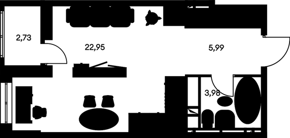 
   Продам студию, 36.21 м², Культура, дом 1

. Фото 1.