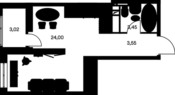 
   Продам студию, 34.19 м², Культура, дом 1

. Фото 1.