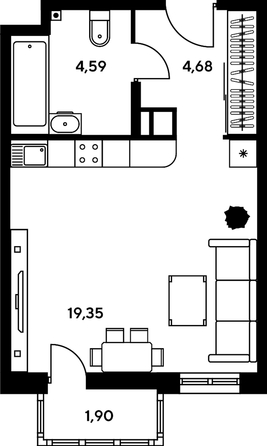 
   Продам студию, 30.36 м², Нансена ул, 109/2

. Фото 1.