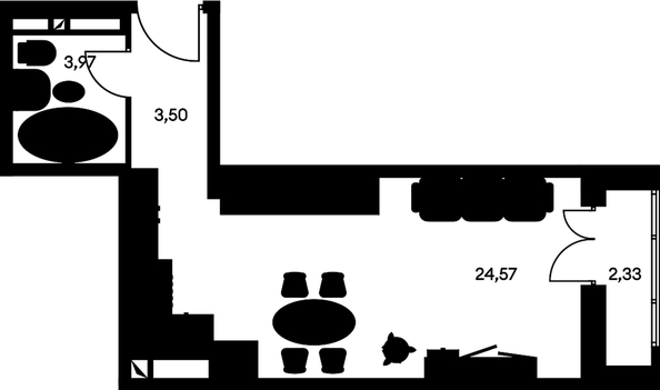 
   Продам студию, 35.52 м², Культура, дом 1

. Фото 2.