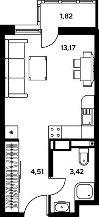 
   Продам студию, 21.8 м², Нансена ул, 109/2

. Фото 1.