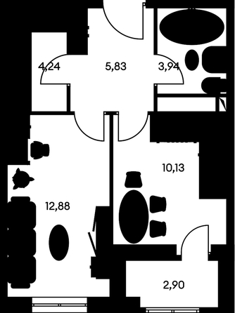 
   Продам 1-комнатную, 40.27 м², Культура, дом 1

. Фото 1.