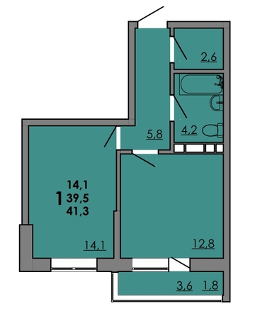 
   Продам 1-комнатную, 41.3 м², Gray (Грэй), кв-л 11-3

. Фото 1.