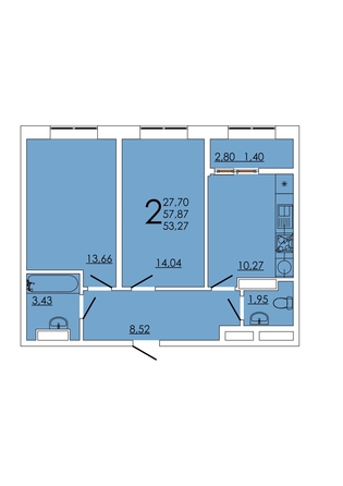 
   Продам 2-комнатную, 53.27 м², Frame (Фрейм), 11А

. Фото 1.