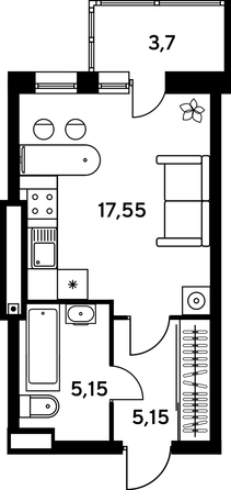 
   Продам 3-комнатную, 60.1 м², Сезоны

. Фото 1.