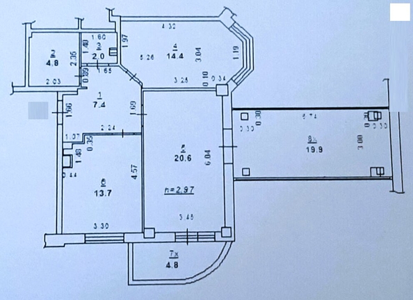 
   Продам 3-комнатную, 82 м², Газетный пер, 10

. Фото 18.