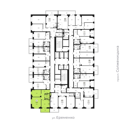 
   Продам 2-комнатную, 55.04 м², Сокольники, литера 8

. Фото 2.