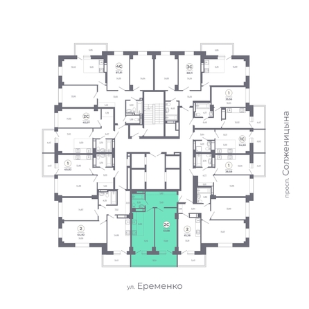 
   Продам 2-комнатную, 51.03 м², Сокольники, литера 7

. Фото 2.