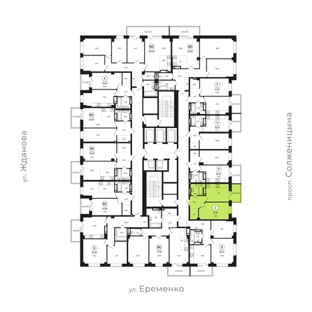 
  Продается 1-комн. квартира, 41.07 м², ЖК Сокольники, литера 10
. Фото 2.