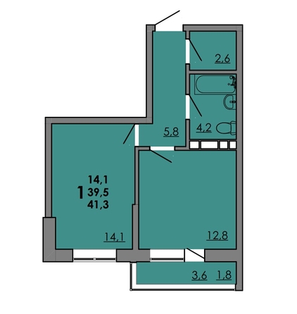 
   Продам 1-комнатную, 41.3 м², Gray (Грэй), кв-л 11-2

. Фото 1.