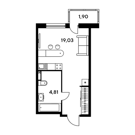 
   Продам студию, 25.49 м², Малина Парк, дом 1

. Фото 1.