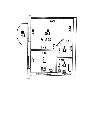 
   Продам 1-комнатную, 43 м², Миронова ул, 6

. Фото 4.