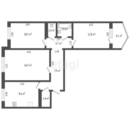 
   Продам 3-комнатную, 65.4 м², Думенко ул, 1/1

. Фото 1.