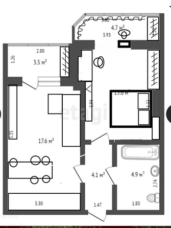 
   Продам 2-комнатную, 53 м², Батуринская ул, 165/13

. Фото 47.