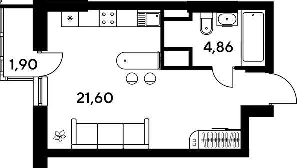 
   Продам студию, 28.15 м², Малина Парк, дом 4

. Фото 1.