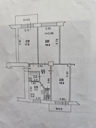 
   Продам 3-комнатную, 79.6 м², Профсоюзная ул, 29/22

. Фото 12.