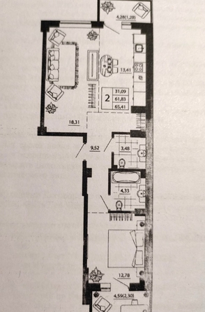 
   Продам 2-комнатную, 65.5 м², 26-я линия ул, 33 ст2

. Фото 7.