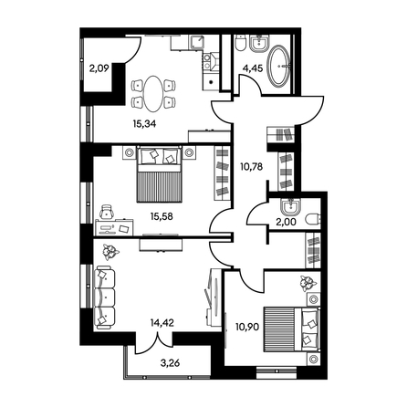 
   Продам 2-комнатную, 40.68 м², Культура, дом 2

. Фото 1.