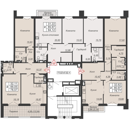 
  Продается 2-комн. квартира, 78.57 м², ЖК Дом-резиденция Собрание
. Фото 2.