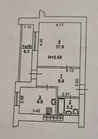 
   Продам 1-комнатную, 45 м², 40-летия Победы пр-кт, 73/17

. Фото 14.
