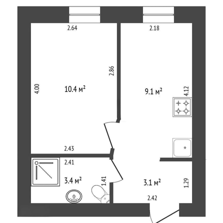 
   Продам 1-комнатную, 26 м², Беломорский пер, 60А

. Фото 9.