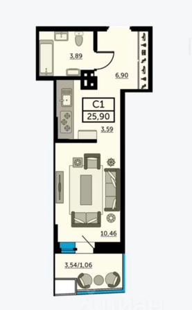 
   Продам студию, 28.83 м², 23-я линия ул, 54

. Фото 1.