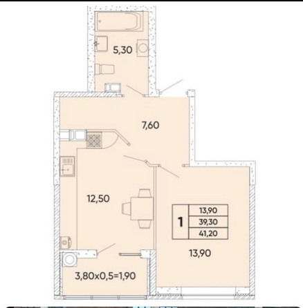 
  Продается 1-комн. квартира, 41 м², 40-летия Победы пр-кт, д. 111
. Фото 1.