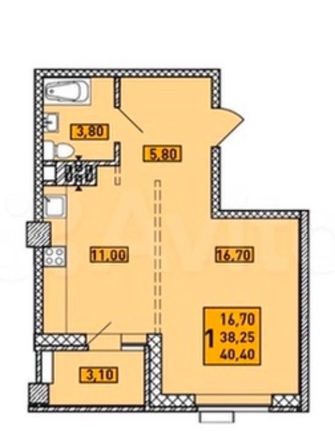 
  Продается 1-комн. квартира, 40 м², Зеркальный пер, д. 7
. Фото 16.