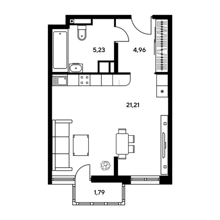 
  Продается студия, 32.94 м², ЖК Гринсайд, 5.1-5.5
. Фото 1.