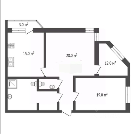 
  Продается 3-комн. квартира, 93 м², Шаумяна ул, д. 26
. Фото 11.
