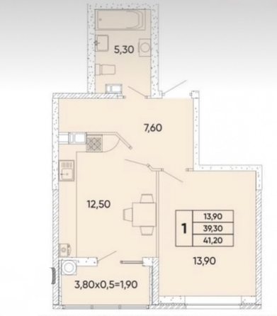 
  Продается 1-комн. квартира, 41 м², 40-летия Победы пр-кт, д. 111
. Фото 2.