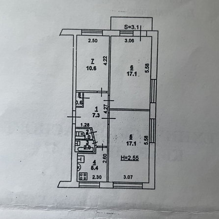
  Продается 3-комн. квартира, 62 м², 40-летия Победы пр-кт, д. 63/10
. Фото 25.