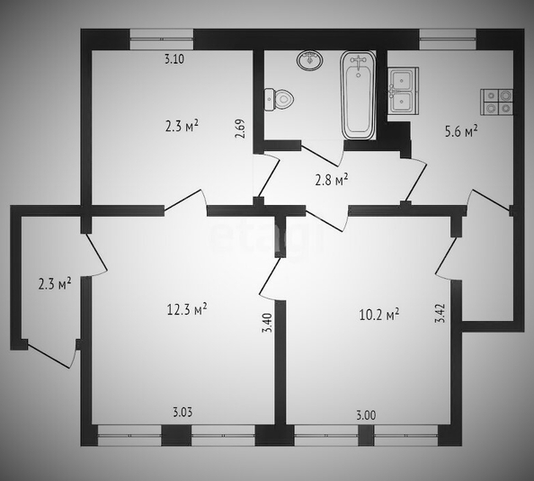 
  Продается 3-комн. квартира, 44 м², Пушкинская ул, д. 105
. Фото 13.