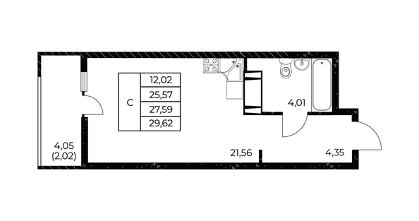 
  Продается студия 29.62 м², в ЖК Звезда Столицы 2. Фото 3.
