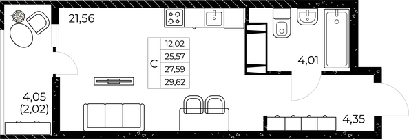 
  Продается студия, 29.62 м², ЖК Звезда Столицы 2
. Фото 4.