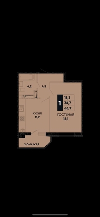 
  Продается 1-комн. квартира, 42 м², Берберовская ул, д. 16
. Фото 7.
