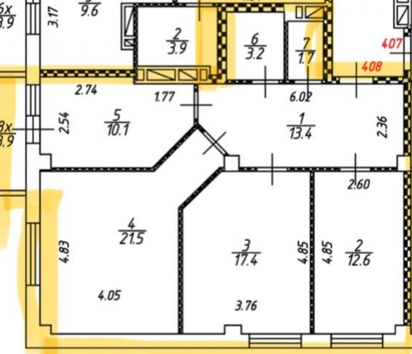 
  Продается 3-комн. квартира, 83 м², 40-летия Победы пр-кт, д. 63/17с3
. Фото 25.