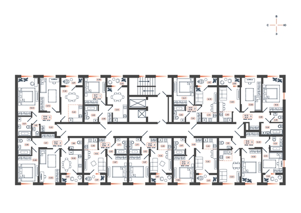 
  Продается 2-комн. квартира, 58.04 м², ЖК Темп, дом 1
. Фото 16.