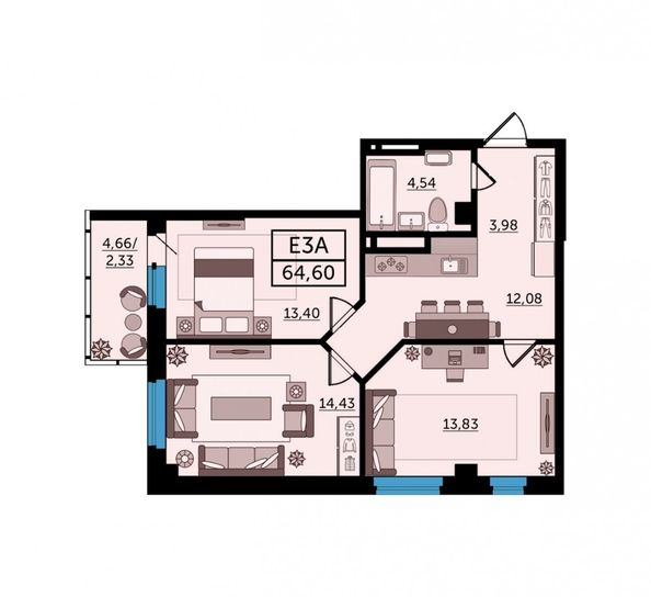 
  Продается 3-комн. квартира, 69 м², Ворошиловский пр-кт, д. 82/4
. Фото 9.